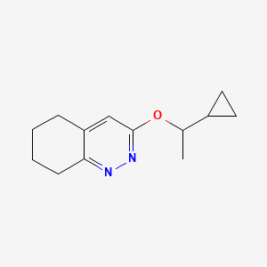 molecular formula C13H18N2O B2969405 3-(1-Cyclopropylethoxy)-5,6,7,8-tetrahydrocinnoline CAS No. 2176069-27-3