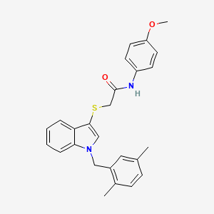 2-[1-[(2,5-dimethylphenyl)methyl]indol-3-yl]sulfanyl-N-(4-methoxyphenyl)acetamide