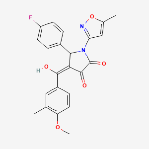 molecular formula C23H19FN2O5 B2969418 5-(4-氟苯基)-3-羟基-4-(4-甲氧基-3-甲基苯甲酰)-1-(5-甲基异恶唑-3-基)-1H-吡咯-2(5H)-酮 CAS No. 618873-57-7