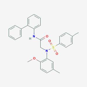 molecular formula C29H28N2O4S B296942 N-[1,1'-biphenyl]-2-yl-2-{2-methoxy-5-methyl[(4-methylphenyl)sulfonyl]anilino}acetamide 