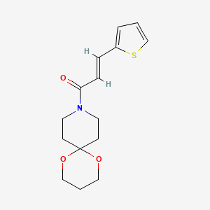 molecular formula C15H19NO3S B2969426 (E)-1-(1,5-二氧杂-9-氮杂螺[5.5]十一烷-9-基)-3-(噻吩-2-基)丙-2-烯-1-酮 CAS No. 1351664-34-0