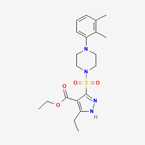 molecular formula C20H28N4O4S B2969429 ethyl 5-((4-(2,3-dimethylphenyl)piperazin-1-yl)sulfonyl)-3-ethyl-1H-pyrazole-4-carboxylate CAS No. 1322723-31-8
