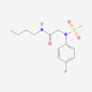 molecular formula C13H19FN2O3S B296943 N-butyl-2-[4-fluoro(methylsulfonyl)anilino]acetamide 
