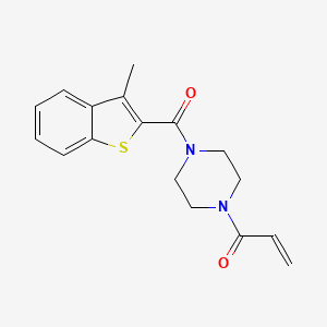 molecular formula C17H18N2O2S B2969464 1-[4-(3-Methyl-1-benzothiophene-2-carbonyl)piperazin-1-yl]prop-2-en-1-one CAS No. 2308273-25-6