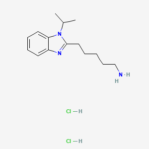 molecular formula C15H25Cl2N3 B2969465 5-(1-isopropyl-1H-benzo[d]imidazol-2-yl)pentan-1-amine dihydrochloride CAS No. 1245570-02-8