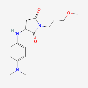 molecular formula C16H23N3O3 B2969468 3-((4-(Dimethylamino)phenyl)amino)-1-(3-methoxypropyl)pyrrolidine-2,5-dione CAS No. 1009697-83-9