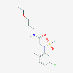 2-[5-chloro-2-methyl(methylsulfonyl)anilino]-N-(3-ethoxypropyl)acetamide