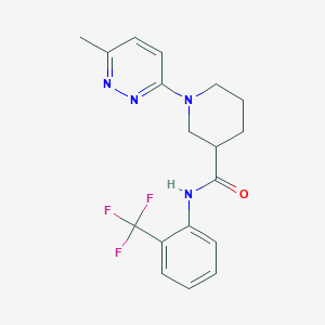 molecular formula C18H19F3N4O B2969474 1-(6-methylpyridazin-3-yl)-N-(2-(trifluoromethyl)phenyl)piperidine-3-carboxamide CAS No. 2189497-72-9
