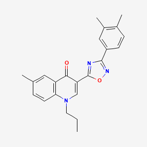 molecular formula C23H23N3O2 B2969481 3-[3-(3,4-dimethylphenyl)-1,2,4-oxadiazol-5-yl]-6-methyl-1-propylquinolin-4(1H)-one CAS No. 1326832-99-8
