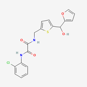 molecular formula C18H15ClN2O4S B2969483 N1-(2-chlorophenyl)-N2-((5-(furan-2-yl(hydroxy)methyl)thiophen-2-yl)methyl)oxalamide CAS No. 1788844-56-3