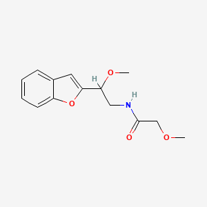 molecular formula C14H17NO4 B2969485 N-(2-(benzofuran-2-yl)-2-methoxyethyl)-2-methoxyacetamide CAS No. 2034555-63-8