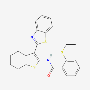 molecular formula C24H22N2OS3 B2969487 N-(3-(benzo[d]thiazol-2-yl)-4,5,6,7-tetrahydrobenzo[b]thiophen-2-yl)-2-(ethylthio)benzamide CAS No. 922641-93-8