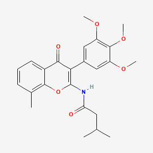molecular formula C24H27NO6 B2969488 3-methyl-N-(8-methyl-4-oxo-3-(3,4,5-trimethoxyphenyl)-4H-chromen-2-yl)butanamide CAS No. 879579-61-0