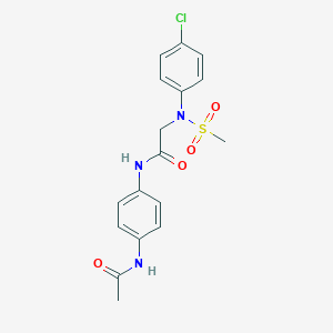 molecular formula C17H18ClN3O4S B296949 N-[4-(acetylamino)phenyl]-2-[4-chloro(methylsulfonyl)anilino]acetamide 