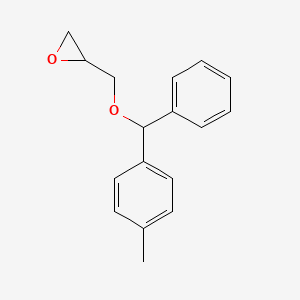 molecular formula C17H18O2 B2969492 2-{[(4-Methylphenyl)(phenyl)methoxy]methyl}oxirane CAS No. 19574-78-8