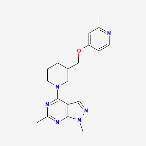 molecular formula C19H24N6O B2969496 1,6-Dimethyl-4-[3-[(2-methylpyridin-4-yl)oxymethyl]piperidin-1-yl]pyrazolo[3,4-d]pyrimidine CAS No. 2380032-85-7