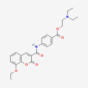 molecular formula C25H28N2O6 B2969498 2-(diethylamino)ethyl 4-(8-ethoxy-2-oxo-2H-chromene-3-carboxamido)benzoate CAS No. 873577-91-4