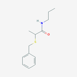 molecular formula C13H19NOS B296950 2-(benzylsulfanyl)-N-propylpropanamide 