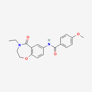 molecular formula C19H20N2O4 B2969502 N-(4-ethyl-5-oxo-2,3,4,5-tetrahydrobenzo[f][1,4]oxazepin-7-yl)-4-methoxybenzamide CAS No. 922128-17-4