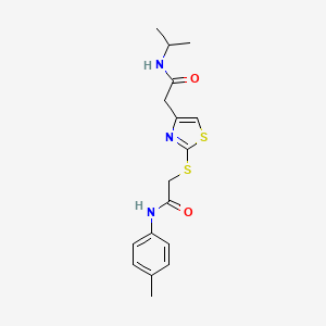 molecular formula C17H21N3O2S2 B2969508 N-isopropyl-2-(2-((2-oxo-2-(p-tolylamino)ethyl)thio)thiazol-4-yl)acetamide CAS No. 941980-85-4