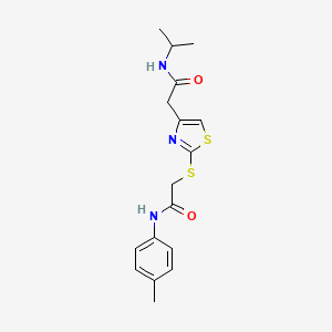 molecular formula C17H21N3O2S2 B2969508 N-异丙基-2-(2-((2-氧代-2-(对甲苯氨基)乙基)硫代)噻唑-4-基)乙酰胺 CAS No. 941980-85-4