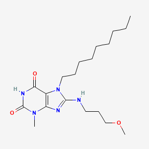 molecular formula C19H33N5O3 B2969509 8-(3-Methoxypropylamino)-3-methyl-7-nonylpurine-2,6-dione CAS No. 921151-15-7