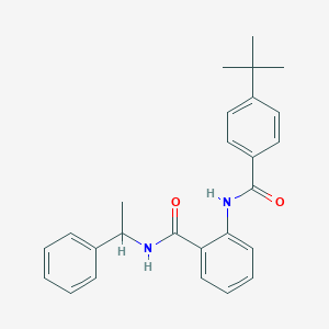 molecular formula C26H28N2O2 B296951 2-[(4-tert-butylbenzoyl)amino]-N-(1-phenylethyl)benzamide 