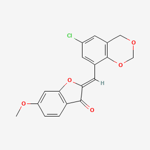 molecular formula C18H13ClO5 B2969512 (Z)-2-((6-chloro-4H-benzo[d][1,3]dioxin-8-yl)methylene)-6-methoxybenzofuran-3(2H)-one CAS No. 929489-42-9