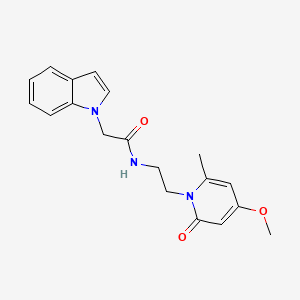molecular formula C19H21N3O3 B2969520 2-(1H-indol-1-yl)-N-(2-(4-methoxy-6-methyl-2-oxopyridin-1(2H)-yl)ethyl)acetamide CAS No. 1904375-07-0