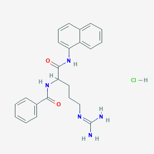 molecular formula C23H26ClN5O2 B2969522 N2-Benzoyl-N1-1-naphthylargininamide hydrochloride CAS No. 912-90-3