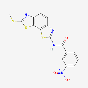 molecular formula C16H10N4O3S3 B2969524 N-(2-methylsulfanyl-[1,3]thiazolo[4,5-g][1,3]benzothiazol-7-yl)-3-nitrobenzamide CAS No. 477503-27-8