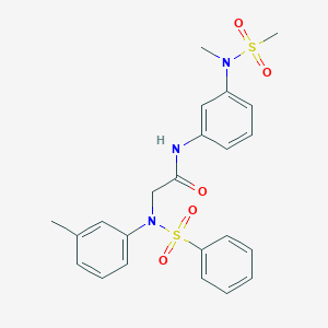 molecular formula C23H25N3O5S2 B296953 N-{3-[methyl(methylsulfonyl)amino]phenyl}-2-[3-methyl(phenylsulfonyl)anilino]acetamide 