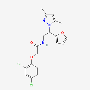 molecular formula C19H19Cl2N3O3 B2969536 2-(2,4-二氯苯氧基)-N-(2-(3,5-二甲基-1H-吡唑-1-基)-2-(呋喃-2-基)乙基)乙酰胺 CAS No. 2034345-77-0