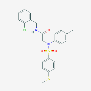 molecular formula C23H23ClN2O3S2 B296954 N-(2-chlorobenzyl)-2-(4-methyl{[4-(methylsulfanyl)phenyl]sulfonyl}anilino)acetamide 