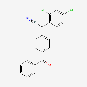 molecular formula C21H13Cl2NO B2969540 2-(4-Benzoylphenyl)-2-(2,4-dichlorophenyl)acetonitrile CAS No. 338965-54-1