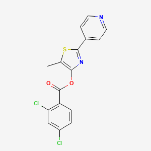 molecular formula C16H10Cl2N2O2S B2969546 5-Methyl-2-(4-pyridinyl)-1,3-thiazol-4-yl 2,4-dichlorobenzenecarboxylate CAS No. 338398-90-6