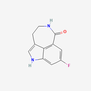 molecular formula C11H11FN2 B2969547 8-氟-4,5-二氢-1H-氮杂菲并[5,4,3-CD]吲哚-6(3H)-酮 CAS No. 1408282-26-7