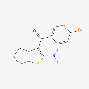 molecular formula C14H12BrNOS B2969548 3-(4-bromobenzoyl)-4H,5H,6H-cyclopenta[b]thiophen-2-amine CAS No. 223423-37-8