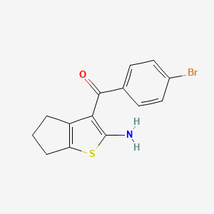 molecular formula C14H12BrNOS B2969548 3-(4-溴苯甲酰基)-4H,5H,6H-环戊[b]噻吩-2-胺 CAS No. 223423-37-8