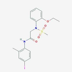 molecular formula C18H21IN2O4S B296955 2-[2-ethoxy(methylsulfonyl)anilino]-N-(4-iodo-2-methylphenyl)acetamide 