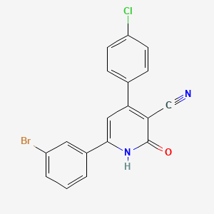 molecular formula C18H10BrClN2O B2969551 6-(3-溴苯基)-4-(4-氯苯基)-2-羟基烟腈 CAS No. 478261-45-9