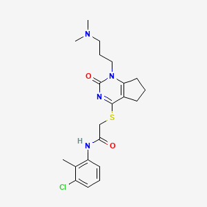 N-(3-chloro-2-methylphenyl)-2-((1-(3-(dimethylamino)propyl)-2-oxo-2,5,6,7-tetrahydro-1H-cyclopenta[d]pyrimidin-4-yl)thio)acetamide