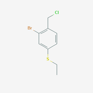 molecular formula C9H10BrClS B2969553 2-Bromo-1-(chloromethyl)-4-(ethylsulfanyl)benzene CAS No. 2044745-15-3