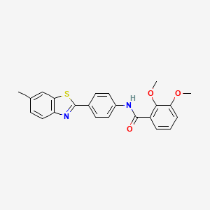 molecular formula C23H20N2O3S B2969556 2,3-dimethoxy-N-[4-(6-methyl-1,3-benzothiazol-2-yl)phenyl]benzamide CAS No. 946317-32-4