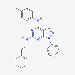 molecular formula C26H28N6 B2969562 N~6~-[2-(cyclohex-1-en-1-yl)ethyl]-N~4~-(4-methylphenyl)-1-phenyl-1H-pyrazolo[3,4-d]pyrimidine-4,6-diamine CAS No. 946203-38-9