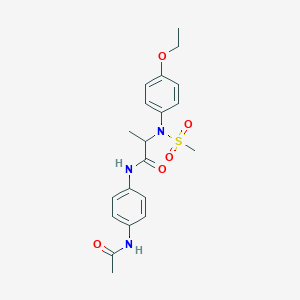 molecular formula C20H25N3O5S B296958 N-[4-(acetylamino)phenyl]-2-[4-ethoxy(methylsulfonyl)anilino]propanamide 