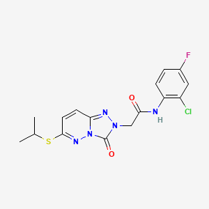 molecular formula C16H15ClFN5O2S B2969584 N-(2-chloro-4-fluorophenyl)-2-(6-(isopropylthio)-3-oxo-[1,2,4]triazolo[4,3-b]pyridazin-2(3H)-yl)acetamide CAS No. 1040652-68-3