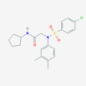 molecular formula C21H25ClN2O3S B296959 2-{[(4-chlorophenyl)sulfonyl]-3,4-dimethylanilino}-N-cyclopentylacetamide 