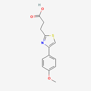 molecular formula C13H13NO3S B2969590 3-[4-(4-Methoxyphenyl)-1,3-thiazol-2-yl]propanoic acid CAS No. 1181706-62-6