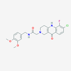 molecular formula C23H23ClFN3O4 B2969593 N-[4-(1-{[(2-methoxyethyl)amino]carbonyl}cyclobutyl)phenyl]-3-methylbenzamide CAS No. 1115912-19-0
